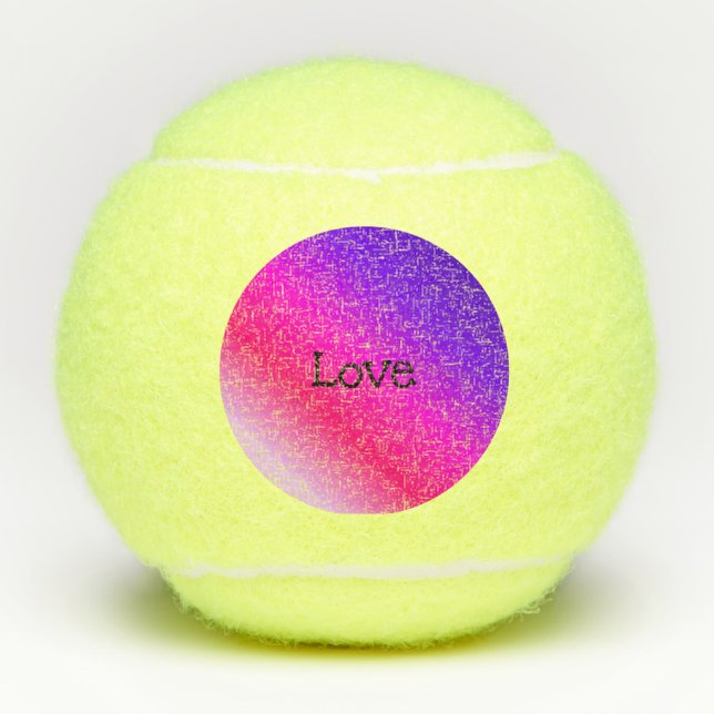 Pelotas De Tenis Neon Pink and Purple Love (Anverso)