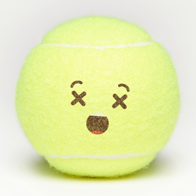 Pelotas De Tenis ¡No me golpees! Emoji emoticono kawaii (Anverso)