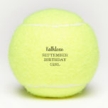 Pelotas De Tenis Nombre Cumpleaños Mes Cumpleaños Chica Salones de<br><div class="desc">Jueves,  mes de cumpleaños,  Chicas de tenis en las bolas. Personalizado</div>