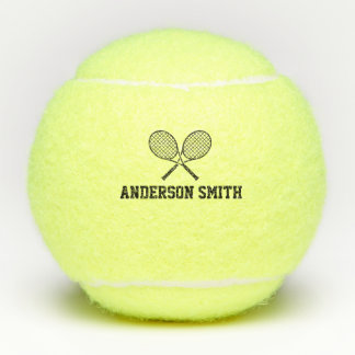 Pelotas De Tenis Nombre de monograma de tenis personalizado