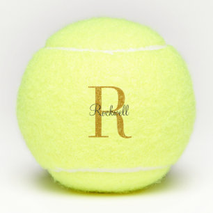 Pelotas De Tenis Nombre de monograma Gold personalizado inicial