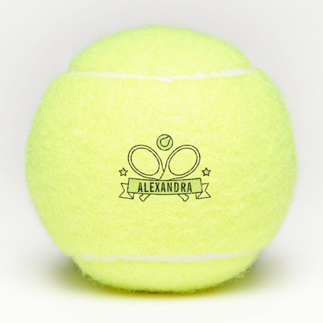 Pelotas De Tenis Nombre de racquet de tenis Personalizado personali (Anverso)