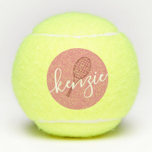 Pelotas De Tenis Nombre Giratorio personalizado rosa