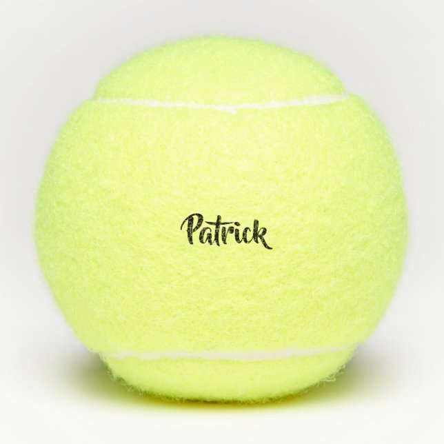 Pelotas De Tenis Nombre personalizado blanco plano (Anverso)