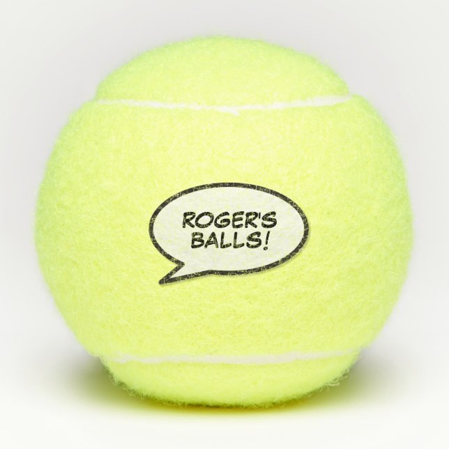Pelotas De Tenis Nombre personalizado Comic Book Pop Art Mensaje (Anverso)