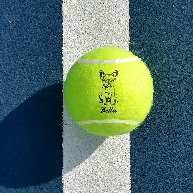 Pelotas De Tenis Nombre personalizado Cute Bulldog francés Frenchie (Subido por el creador)