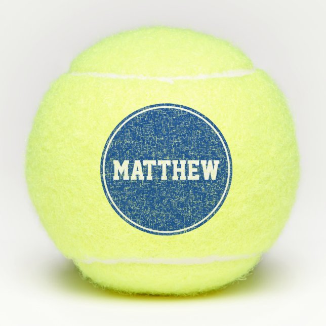 Pelotas De Tenis Nombre personalizado de Blue Super Sport (Anverso)