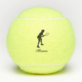 Pelotas De Tenis Nombre personalizado de Chica de tenis personaliza