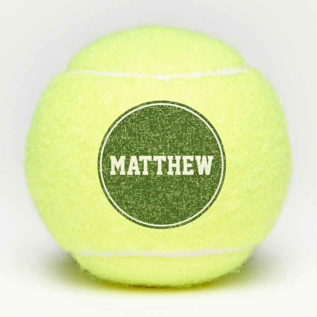 Pelotas De Tenis Nombre personalizado de Super Sport Verde (Anverso)