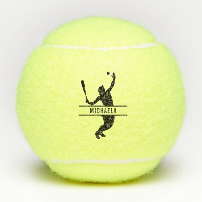 Pelotas De Tenis Nombre personalizado del jugador de tenis personal (Anverso)