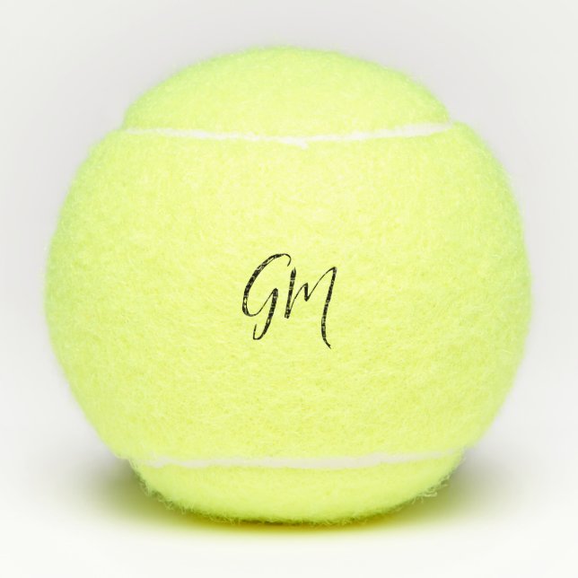 Pelotas De Tenis Nombre personalizado Iniciales personalizadas dos  (Anverso)