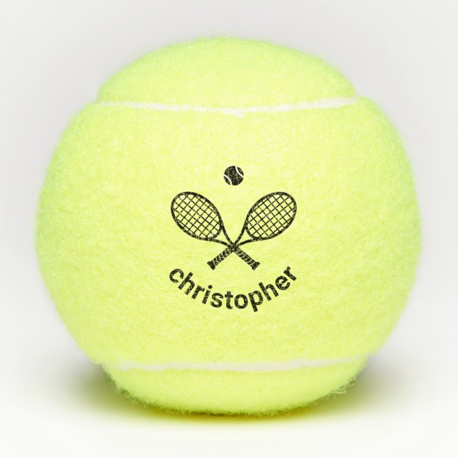 Pelotas De Tenis Nombre personalizado moderno personalizado persona (Anverso)