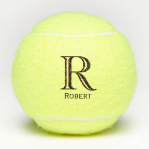 Pelotas De Tenis Nombre personalizado Monograma Pestaña de tenis