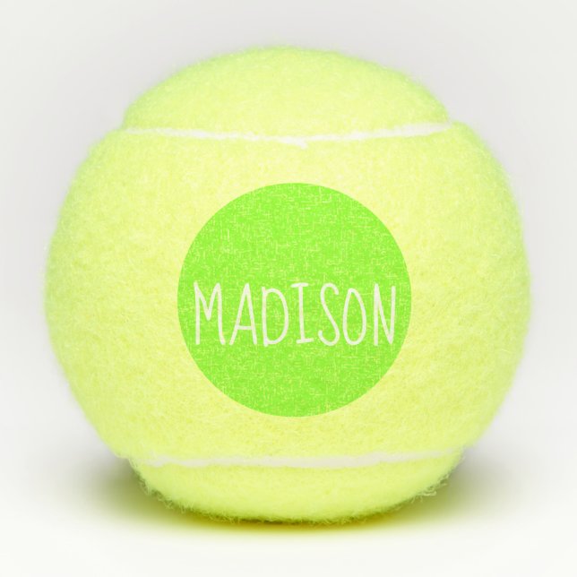 Pelotas De Tenis Nombre personalizado supercutado verde neón (Anverso)