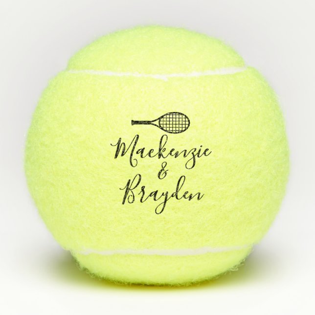Pelotas De Tenis Nombres personalizados en personalización (Anverso)