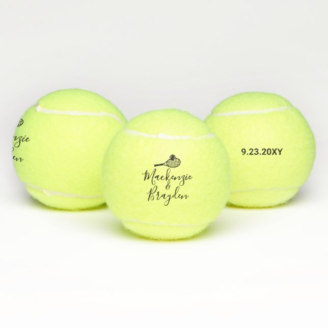 Pelotas De Tenis Nombres personalizados Fecha especial personalizad (Múltiples)
