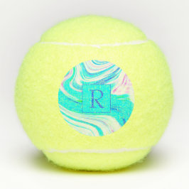 Pelotas De Tenis Ondas rosas blancas azules verde azuladas Resumen 