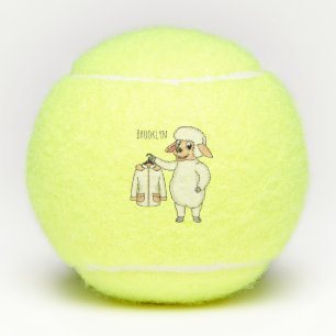 Pelotas De Tenis Oveja linda con chaqueta dibujo animado