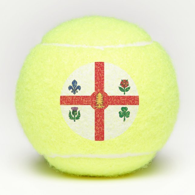 Pelotas De Tenis Patriotic Tennis Ball with Flag of Montreal (Anverso)