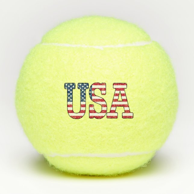 Pelotas De Tenis Patriótico Estados Unidos Bandera Estadounidense E (Anverso)