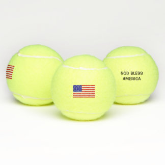 Pelotas De Tenis Patriotismo Bandera Americana Dios bendiga a Estad