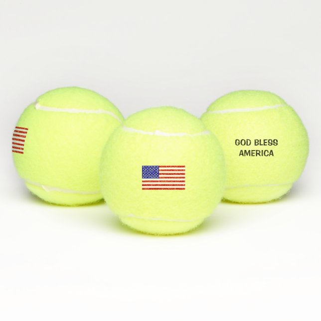 Pelotas De Tenis Patriotismo Bandera Americana Dios bendiga a Estad (Múltiples)