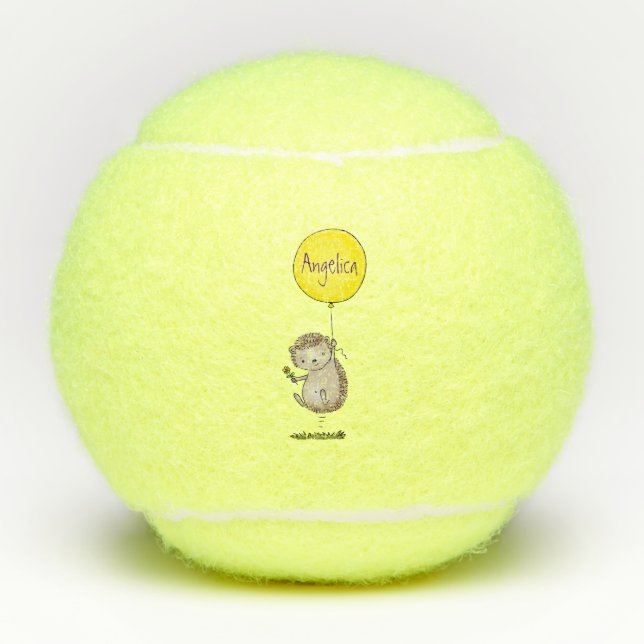 Pelotas De Tenis Patrón de hedgehog y personalizado de globos (Anverso)