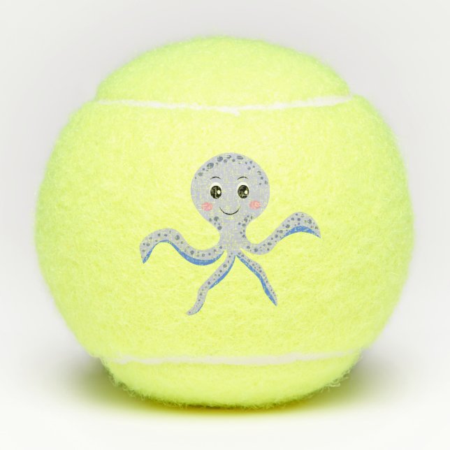 Pelotas De Tenis Patrón de pulpo bajo el mar (Anverso)