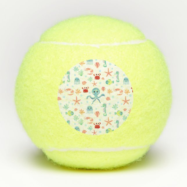 Pelotas De Tenis Patrón del mundo marino (Anverso)