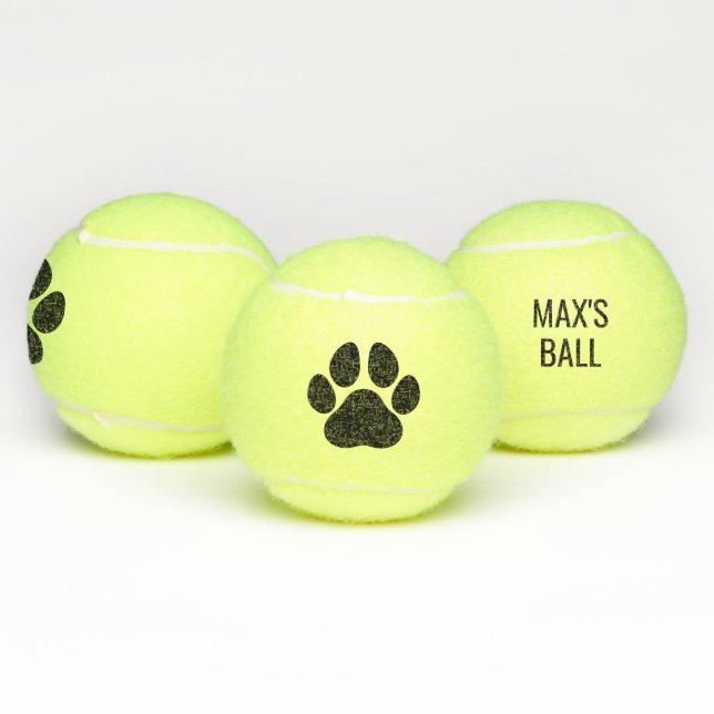 Pelotas De Tenis Paw de nombre de perro personalizado (Múltiples)