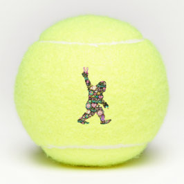 Pelotas De Tenis Paz Amor Bigfoot Hippie Divertido Amante de Bigfoo