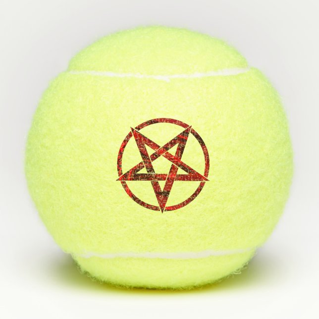 Pelotas De Tenis Pentagram del diablo Rojo (Anverso)