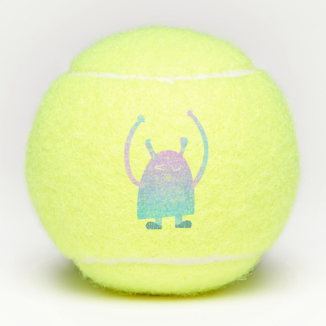 Pelotas De Tenis Pequeño Monstruo Azul (Anverso)