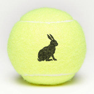 Pelotas De Tenis Perfil lateral de conejo de silicona negra sentada