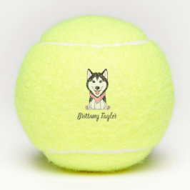 Pelotas De Tenis Perro blanco y negro sin cáscara