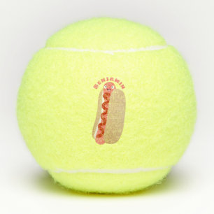 Pelotas De Tenis Perro caliente divertido lindo personalizado Weine