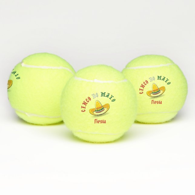 Pelotas De Tenis Personalizable Cinco de Mayo 5 Fiesta (Múltiples)