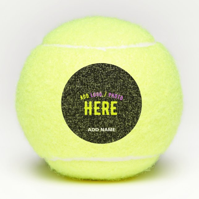 PELOTAS DE TENIS PERSONALIZABLE MODERNO ESTILO NEGRO VERIFICADO MAR (Anverso)