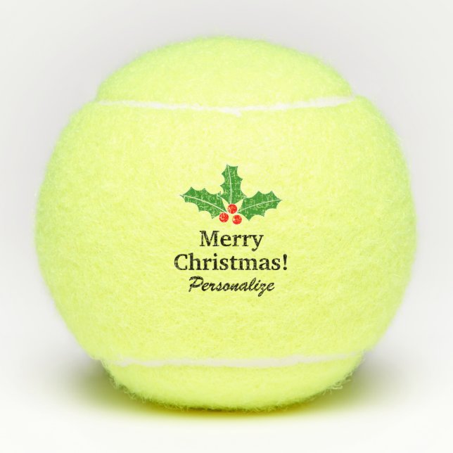 Pelotas de tenis personalizadas de Navidad con log (Anverso)