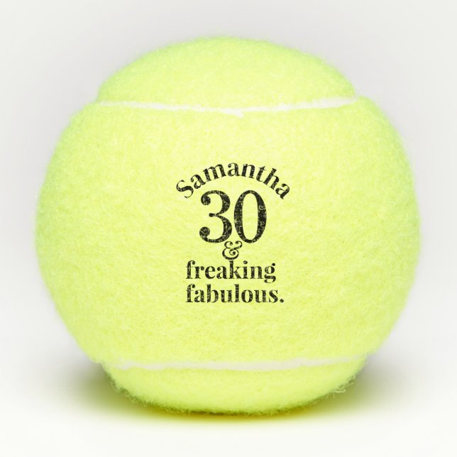Pelotas De Tenis Personalizado 30 y fabuloso cumpleaños (Anverso)