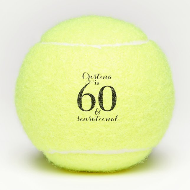 Pelotas De Tenis Personalizado 60 y Sensacional (Anverso)