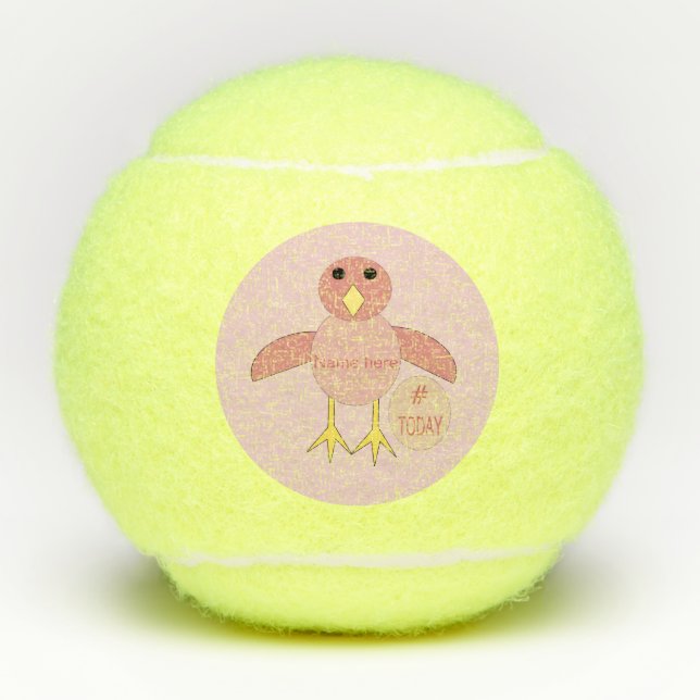 Pelotas De Tenis Personalizado Chica de cumpleaños rosado Chick Ten (Anverso)