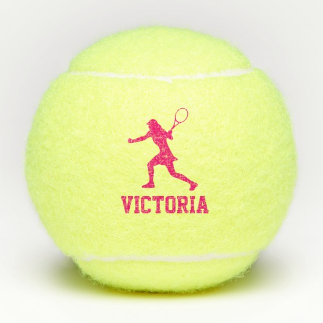 pelotas de tenis Personalizado con silueta hembra  (Anverso)