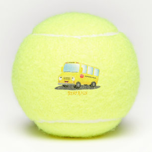 Pelotas De Tenis Personalizado de autobús escolar alegre y amarillo