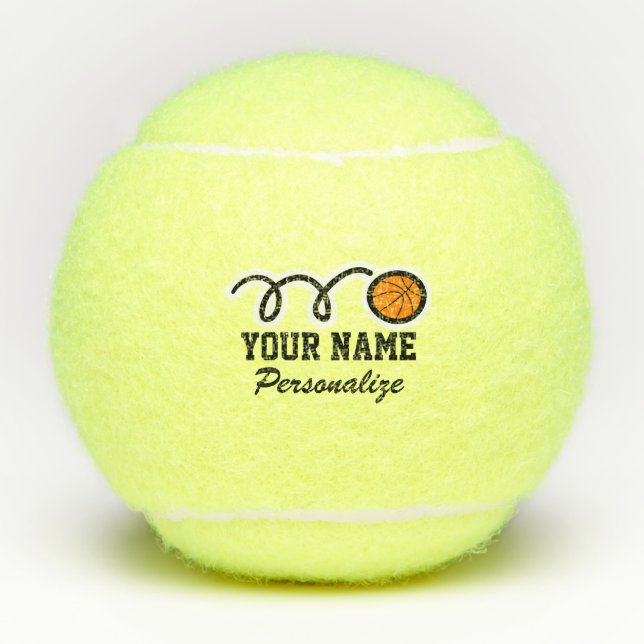 Pelotas De Tenis Personalizado de baloncesto deportivo nombre perso (Anverso)