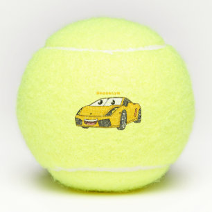 Pelotas De Tenis Personalizado de coche deportivo amarillo alegre