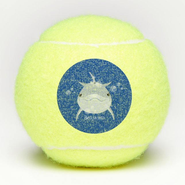 Pelotas De Tenis Personalizado de delfín kawaii feliz (Anverso)