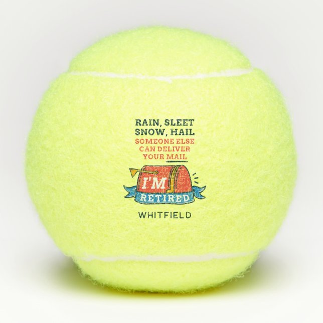 Pelotas De Tenis Personalizado de Jubilación de Mailman, trabajador (Anverso)