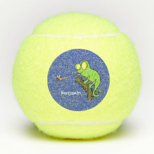 Pelotas De Tenis Personalizado de lagarto de camaleón verde lindo