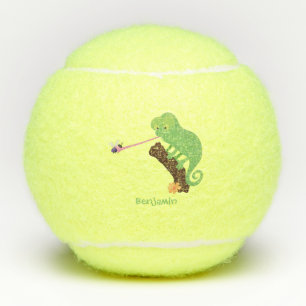 Pelotas De Tenis Personalizado de lagarto de camaleón verde lindo